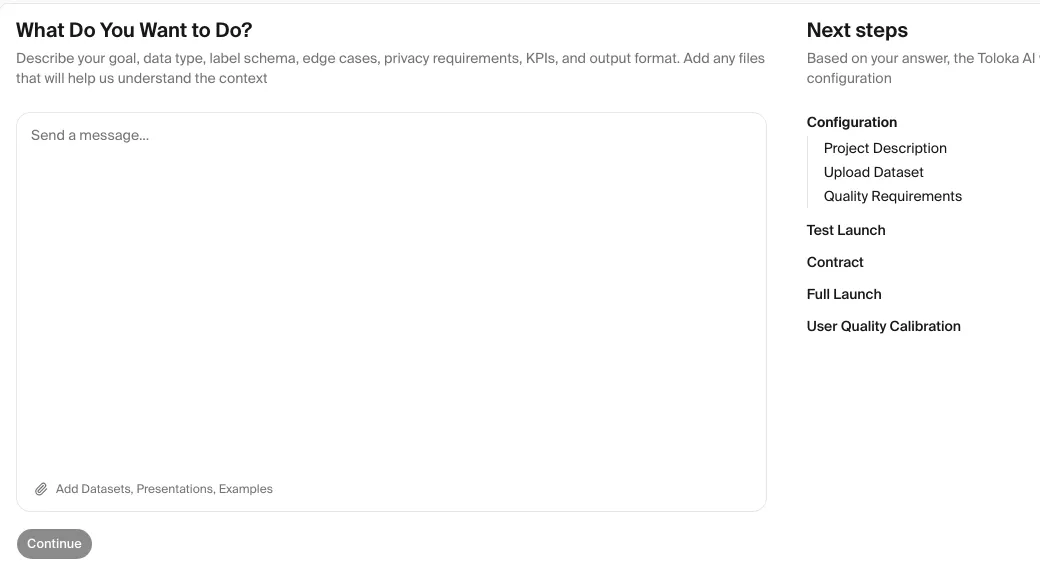The "What Do You Want to Do?" create screen